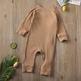 thumbnail image 3 of Newborn Baby Boy Girl Romper Clothes Infant Solid Ribbed Onesie Bodysuit Jumpsuit Outfits, 3 of 7