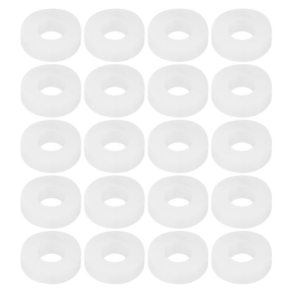 Uxcell Silicone Rubber Flat Washer, 0.79" OD x 0.33" ID x 0.2" Thickness, White 20Pcs