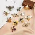 thumbnail image 3 of HOOUN Fashion Crystal Enamel Insect Bee Brooch Pin Corsage Women Wedding Jewelry Gifts-#2, 3 of 6