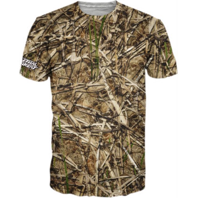 Lethal Threat Sawgrass Skull Camo Mens Short Sleeve TShirt Camo