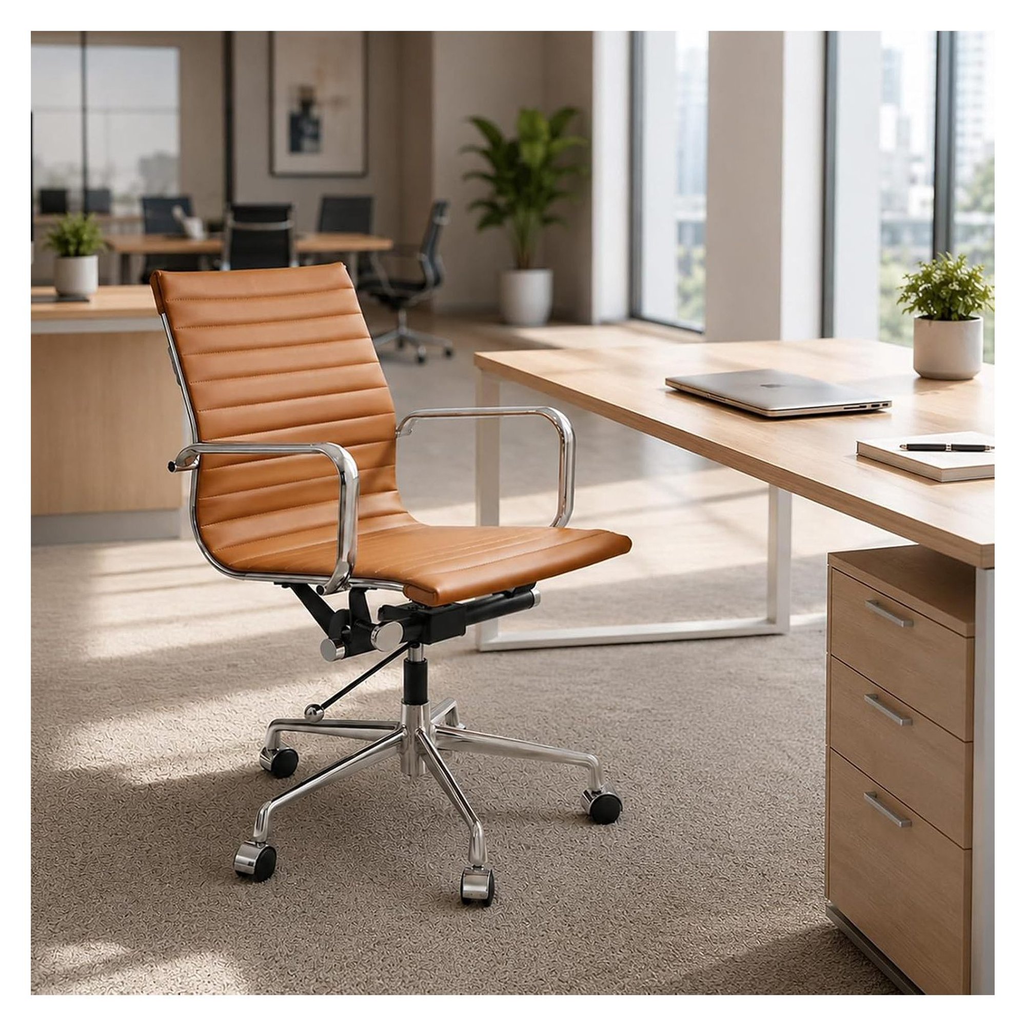 faux leather office chair with product