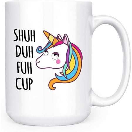 

Shuh Duh Fuh Cup Funny 15oz Deluxe Double-Sided Coffee Tea Mug