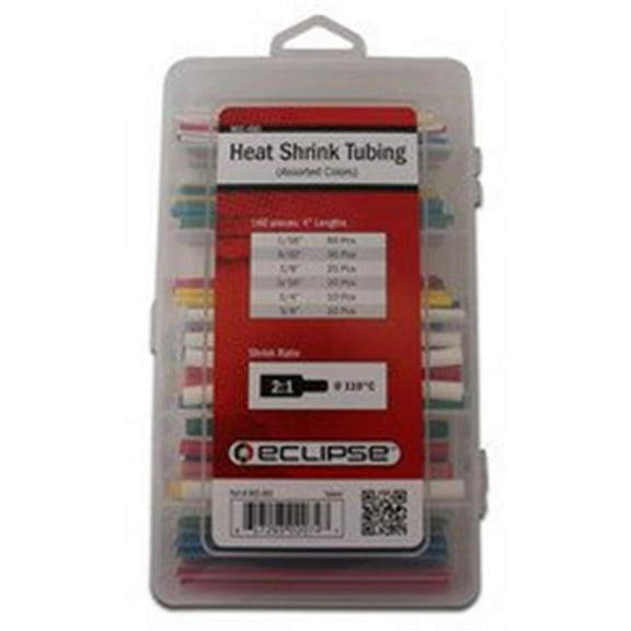 CableWholesale 9005-10300 4 in. Heat-Shrink Tubing, Precut - Assorted - 160 Piece