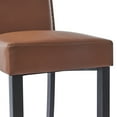 thumbnail image 5 of Christopher Knight Home Transitional 30.75" PU Upholstered Bar Stools with Solid Wood Frame, Brown, Set of 2, 5 of 12