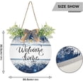 thumbnail image 3 of SKYSONIC Christmas Snowflakes Welcome Sign Front Door Decoration Round Door Hanging Sign Porch Decorations for Home Outdoor Indoor Holiday Fall Halloween Christmas - 11.8x11.8 inch, 3 of 7