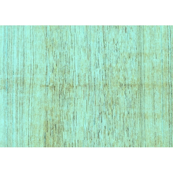 Ahgly Company Indoor Rectangle Solid Light Blue Modern Area Rugs, 2' x 3'