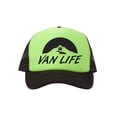 thumbnail image 1 of Van Life Adjustable Mesh Trucker Hat - Black - Black/Neon Green, 1 of 1