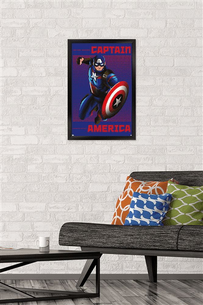 Marvel Shape of a Hero - Captain America Wall Poster, 14.725" x 22.375", Framed