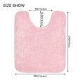 thumbnail image 3 of Toilet Rug U-Shaped Bathroom Rugs Non-Slip Soft Plush Machine Washable Contour Bath Mat Pale Pink 24x20, 3 of 9