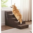 thumbnail image 3 of Made4Pets 5-Step Corduroy Pet Stairs for Bed Couch Sofa, Brown, 3 of 7