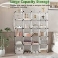 thumbnail image 2 of Cube Storage Organizer, 20-Cube Shelves Units, Closet Cabinet, DIY Plastic Modular Book Shelf, Ideal for Bedroom, Living Room, Office, 48.4" L x 12.4" W x 60.6" H Transparent White UPCS20W, 2 of 8