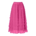 thumbnail image 3 of Women Fashion Cake Skirt Mesh A Line Mid Calf Length Party Casual Wear, 3 of 4