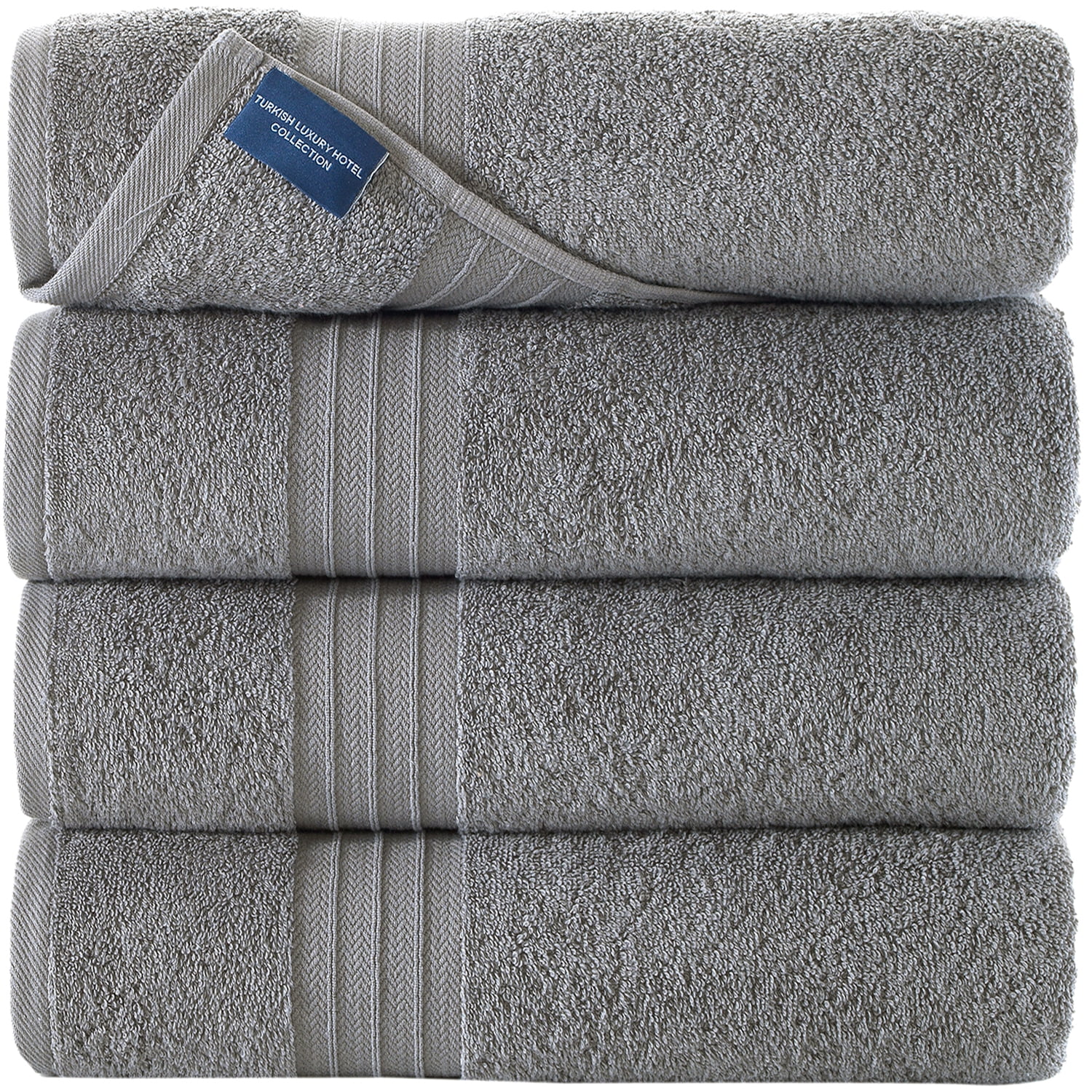 Qute Home Grey Bath Towels Set of 4 Bosporus Collection Bath Towels