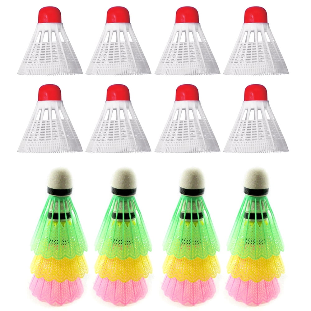 12Pcs Colorful Plastic Badminton Shuttlecock for Home Family Outdoor Activities