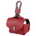 thumbnail image 4 of Funda de cuero de lujo para auriculares inalámbricos, con llavero, caja de carga, cierre a presión, funda protectora, bolsillo de transporte, compatible con Pro 3 (rojo), 4 of 8