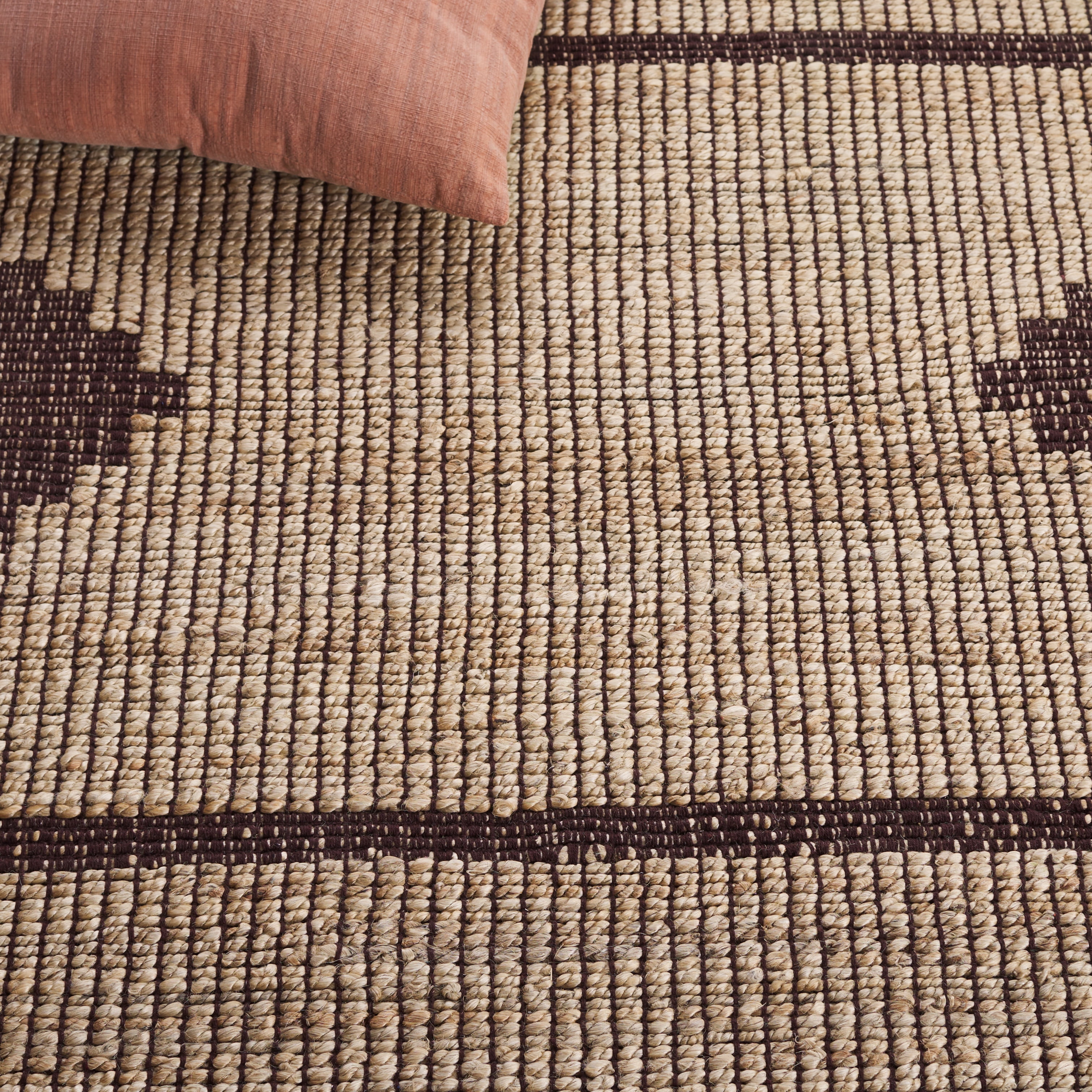 SAFAVIEH Natural Fiber Kagan Geometric Area Rug, Natural/Brown, 6' x 6' Square