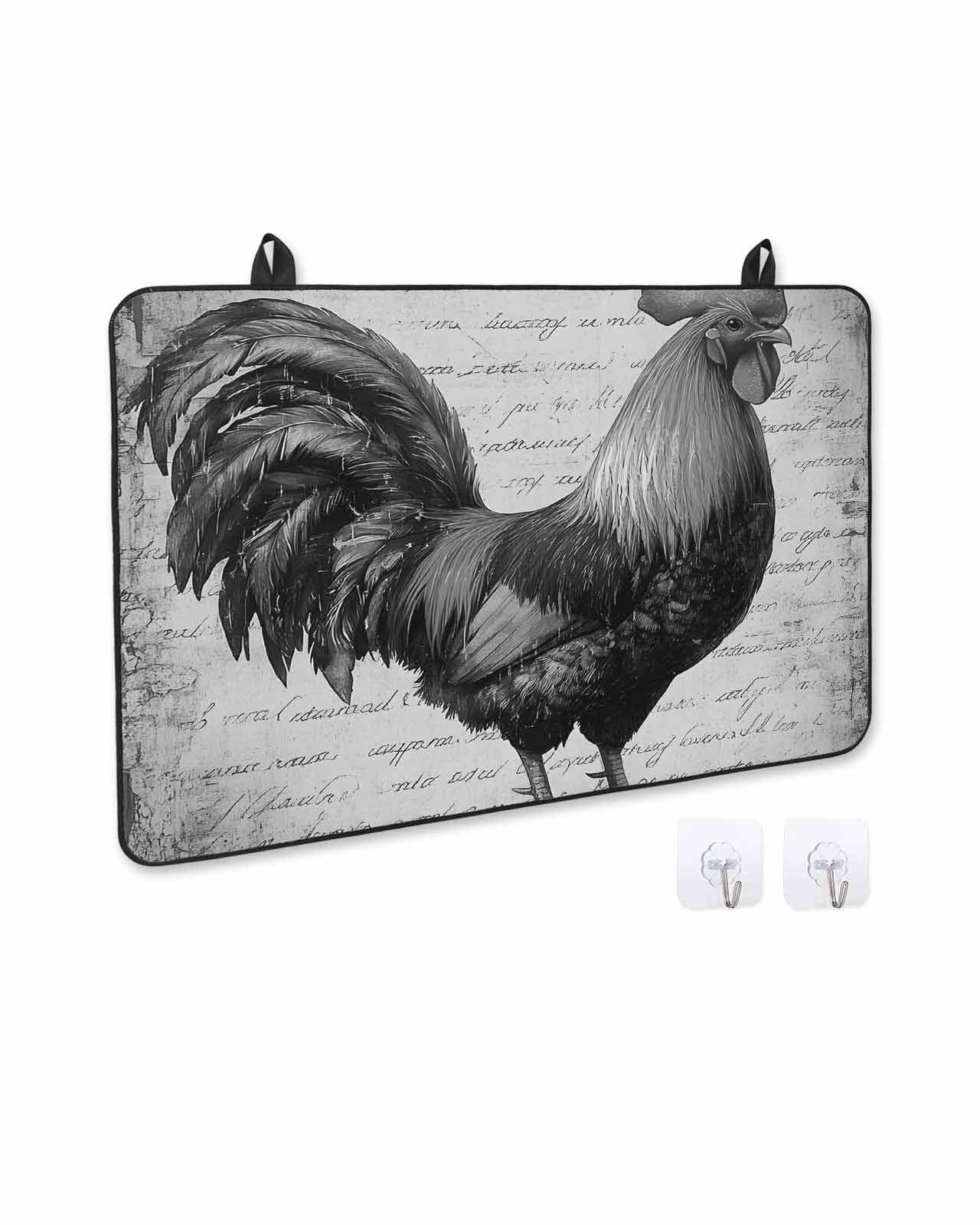 nqOlkjepod Large Induction Cooktop Protector Mat 36"x21", Grey Retro Vintage Stove Top Covers for Electric Stove, Farmhouse Country Animal Modern Stove Burner Cover Mats, Glass Top Stove Cover