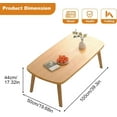 thumbnail image 3 of Soonbuy Wooden Folding Coffee Table for Small Spaces, Foldable Laptop Table for Small Spaces, Low Study Table for Sitting on The Floor for Bedroom Office Apartment Dorm 39.4x19.7in, 3 of 6