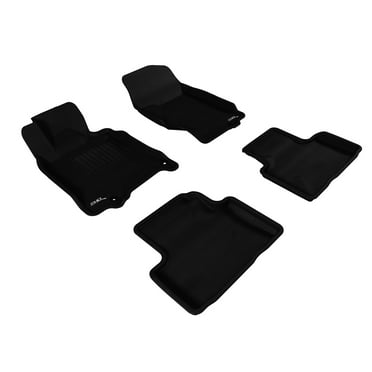 3D MAXpider Custom Fit Kagu Floor Mat (Black) Compatible with Infiniti Q40 2015 / G35 / 37 Sedan 2007-2013 - R1 R2 (2 Eyelets)
