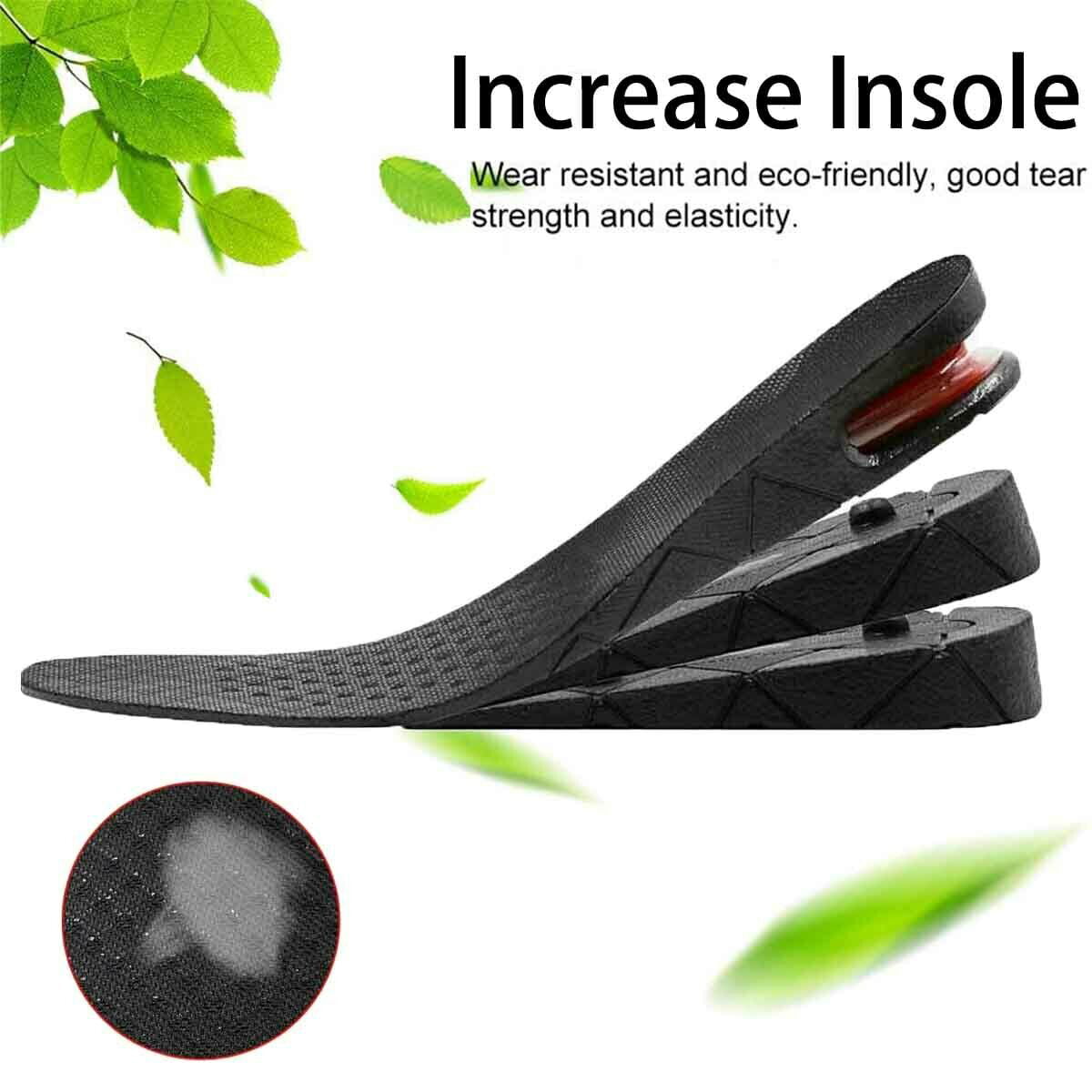 Adjust 3 Layer 7cm Unisex Shoe Lift Height Increase Heel Insoles Insert Taller 