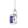 thumbnail image 3 of Clara Pucci 14K White Solid Hypoallergenic Gold 3Ct Tanzanite Round Brilliant Cut Solitaire Designer Necklace Pendant For December, 3 of 6
