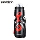 thumbnail image 1 of Botella de agua de 650 ml con soporte para bicicleta, soporte de jaula para bicicletas de montaña (negro + rojo), 1 of 10