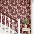 thumbnail image 2 of S4sassy Self-Stick Decorative Wallpaper, Blossom Print Wall Paper, Textured Vinyl Waterproof Contact Paper, Burgundy, 25"x240"inch Removable Renter Friendly Wall Covering For Bedroom, Dining room, 2 of 9