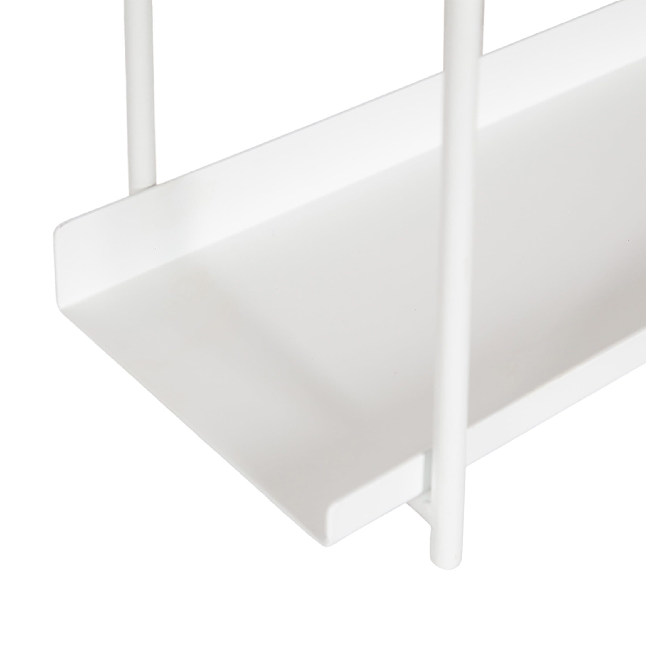 Kate and Laurel Dominic Modern Metal Bathroom Shelf, 20 x 7 x 30, White, Contemporary Sleek 3-Tier Floating Shelves for Wall Decor, Display, and Over Toilet Storage