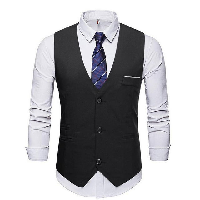 Men Suit Vest Sleeveless Tuxedo Waistcoat