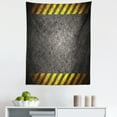 thumbnail image 1 of Construction Tapestry, Abstract Background with Caution Tape Inspired Frame Borders, Fabric Wall Hanging Decor for Bedroom Living Room Dorm, 5 Sizes, Dark Taupe Marigold, by Ambesonne, 1 of 1