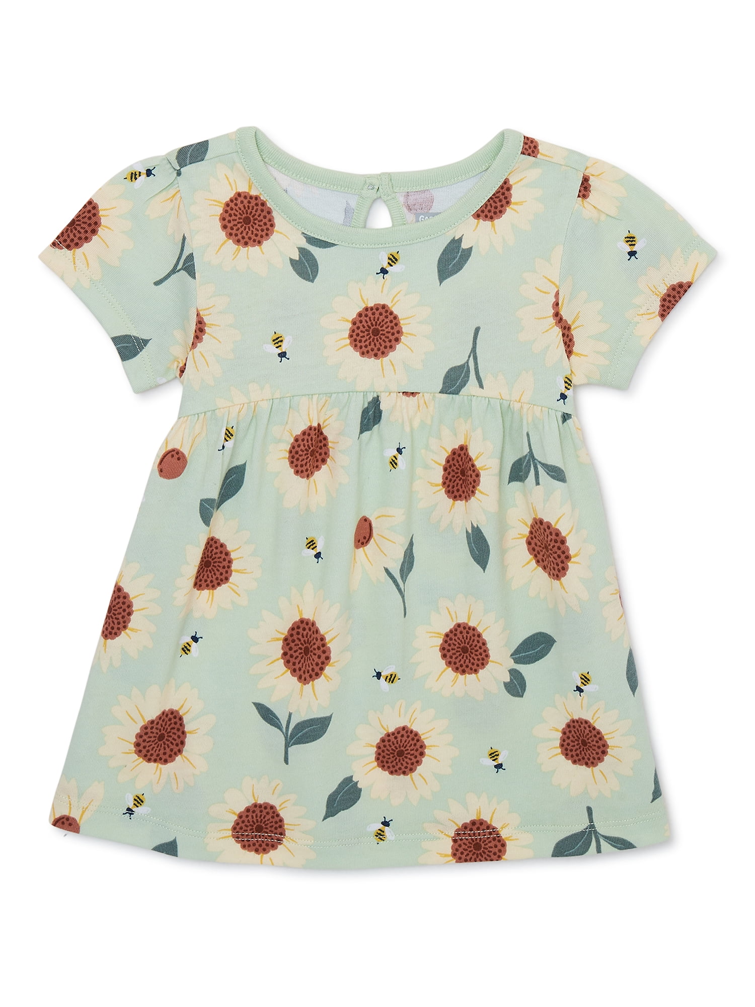 Garanimals Baby Girls Short Sleeve Print Dress, Sizes 0-24 Months