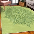 thumbnail image 3 of Mandala Decorative Rug, Lotus Inspired Flower Lace Circle Ornate Retro Pattern Eastern Universe Theme, Quality Carpet for Bedroom Dorm and Living Room, 6 Sizes, Pistachio Green, by Ambesonne, 3 of 4