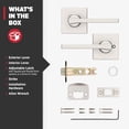 thumbnail image 6 of Casey Hallway Passage and Bed/Bath Privacy Door Handle 4 Pack, 2 Passage Levers and 2 Privacy Levers, Satin Nickel Reversible Interior Handles, 6 of 7
