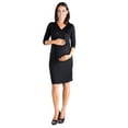 thumbnail image 2 of 24seven Comfort Apparel Draped in Style Knee Length V Neck Maternity Dress, 2 of 2