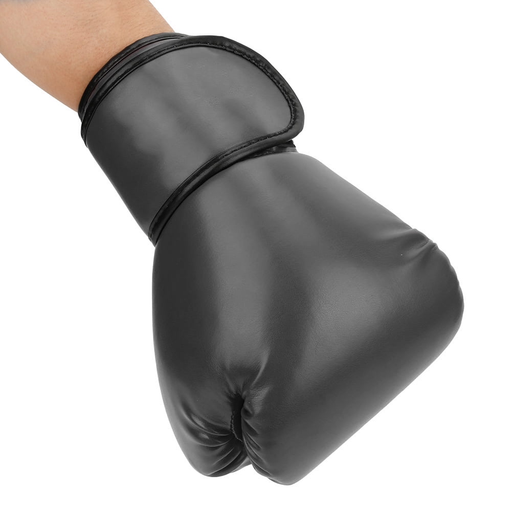 Nieyigj Professional PU Leather Boxing Gloves Breathable Sanda Sparring Sandbag Mitts Black (12.60 inches / 32 cm)