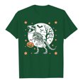 thumbnail image 4 of T Shirts for Man Halloween Dinosaur Skeleton Printed Casual Short Sleeve Tees Crew Neck Comfortable Breathable Men Shirts Dark Green M, 4 of 4