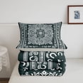 thumbnail image 5 of jejeloiu Moody Vintage Floral Queen Comforter Set For Men Women,Boho Print Comforter Sets Queen,Teal White,Light Gray Reversible,3 Pieces,1 Comforter and 2 Pillowcases, 5 of 7