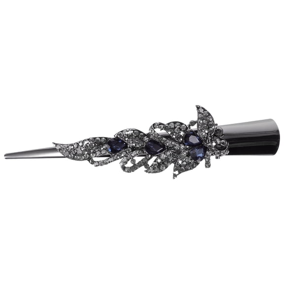 PAMINGONO Vintage Metal Crystal Alligator Shape Hair Clip for Women Elegant Hair Holding Accessory 1Set