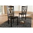 thumbnail image 5 of Baxton Studio Rosie Modern and Contemporary Dark Brown Faux Leather Upholstered Dining Chair (Set of 2), 5 of 7