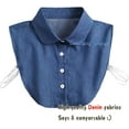 thumbnail image 4 of LoudSung Fake Collar Detachable Half Shirt Blouse False Collar Denim Doll Dickey Collar Designed Top Elegant for Women Girls, 4 of 7