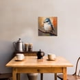 thumbnail image 3 of ZHONGYUTONG Bird Canvas Wall Art Blue White Bird Pictures Sparrow on Tree Branch Painting Animal Artwork for Bathroom Decor Framed (18.00" x 18.00"), 3 of 5