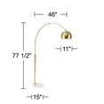 thumbnail image 5 of Possini Euro Design Basque Mid Century Modern 77 1/2" Tall Standing Floor Lamp Large Arc Gold White Marble Living Room Bedroom, 5 of 5