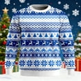 thumbnail image 2 of Christmas Sweatshirt for Men Cute Graphic Tops Ribbed Knit Sweatshirt Casual Soft Warm Pullover Winter Outdoor Activities Holiday Crewneck Long Sleeve Pullover Top Blue XXL, 2 of 3