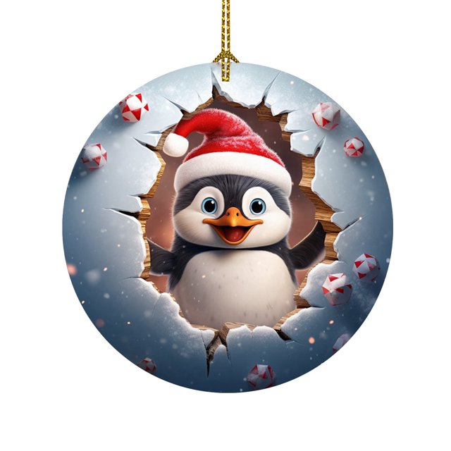 Christmas Tree Decoration Penguin Pendant Acrylic Flat Decoration Home Decoration Pendant Penguin Pendant 1 PC Decorations for Christmas Primitive Easter Eggs Christmas Wreath Decorations And Swinging