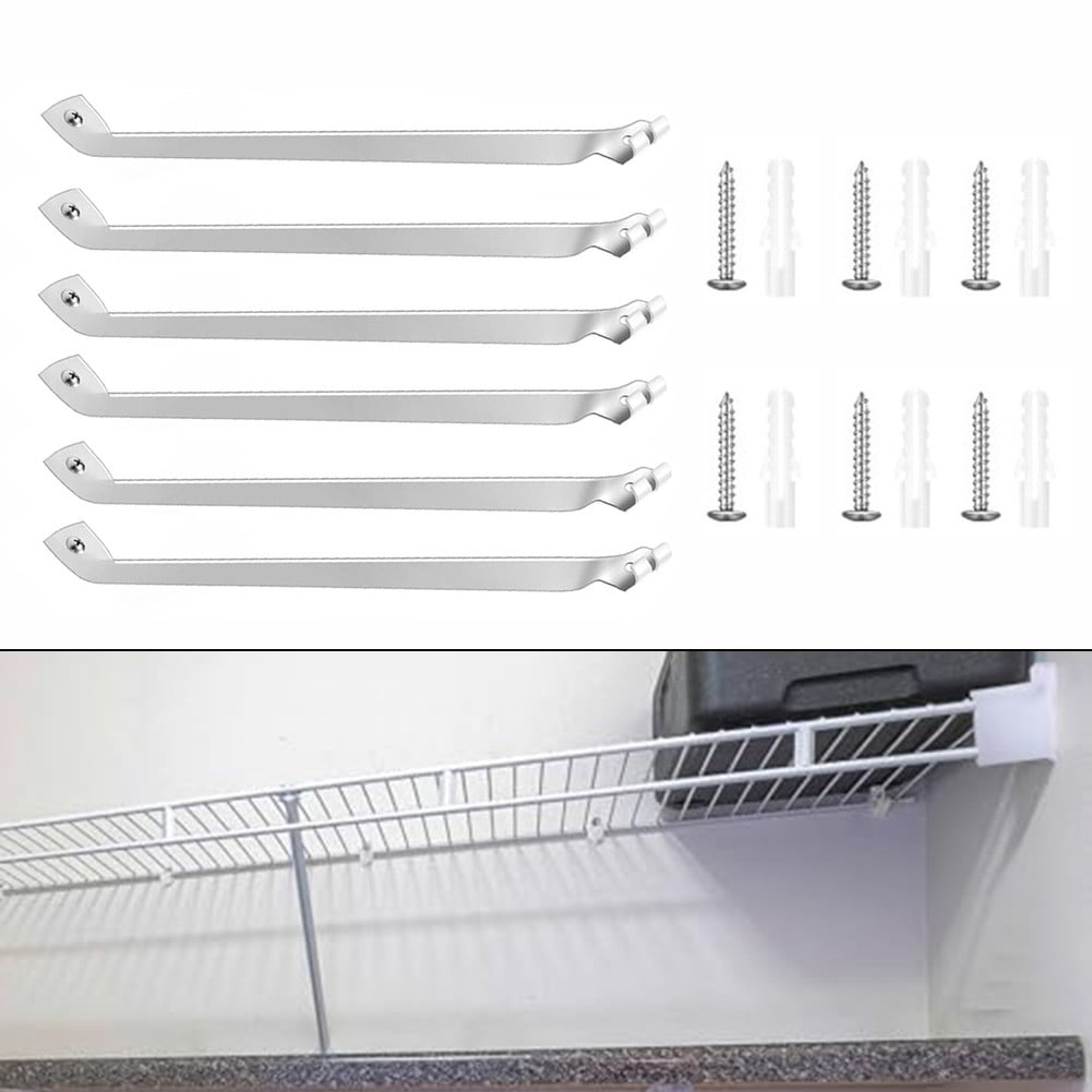 AFQH Sturdy 4/6Pcs Wire Shelving Support Brackets - Easy Install & Versatile Use!