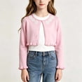 thumbnail image 5 of Toddler & Big Girls 3D Flower Knit Cardigan Crewneck Long Sleeve Casual Comfortable Sweater Coat for Kids 1-13Y Pink, 5 of 9