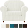 thumbnail image 1 of Subrtex 2-Piece Stretch Striped Jacquard Sofa Slipover, 1 of 6