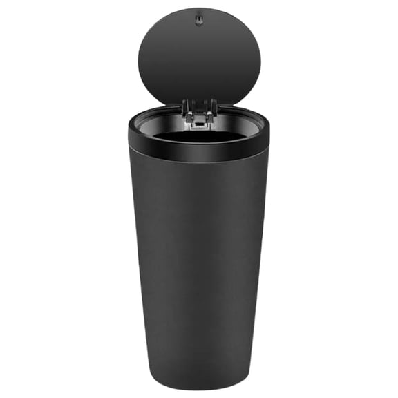Car Trash Can with Lid, Small Cup Holder, Door Pocket, Car Garbage Container at Home and Office, Black