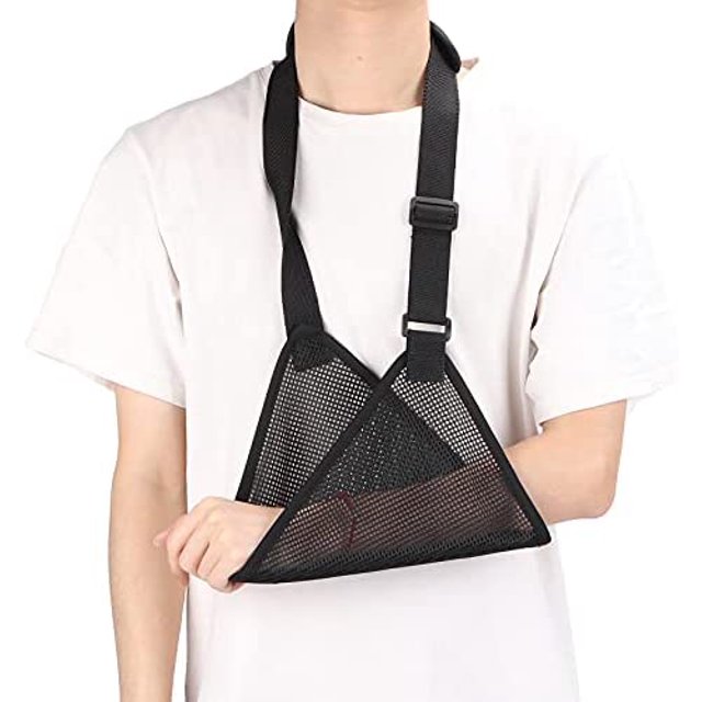 Cabestrillo transpirable para brazo Cómodo inmovilizador de hombro Férula de soporte ajustable para fractura de brazo, codo, muñeca Cómodo y transpirable