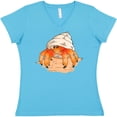 thumbnail image 3 of Inktastic Cute Hermit Crab on Beach Women's V-Neck T-Shirt, 3 of 5